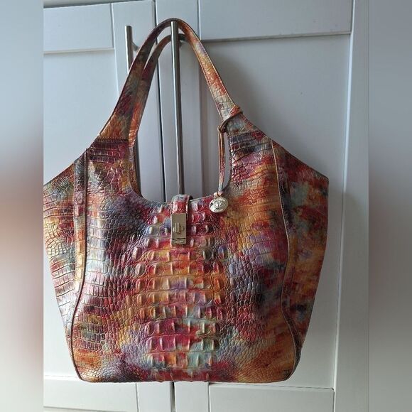 Brahmin large bag purse pink gold tones, shimmer - Picture 4 of 10